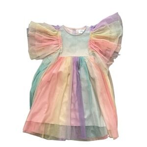 Lola +the boys Sunset Rainbow Tulle Dress  size 6